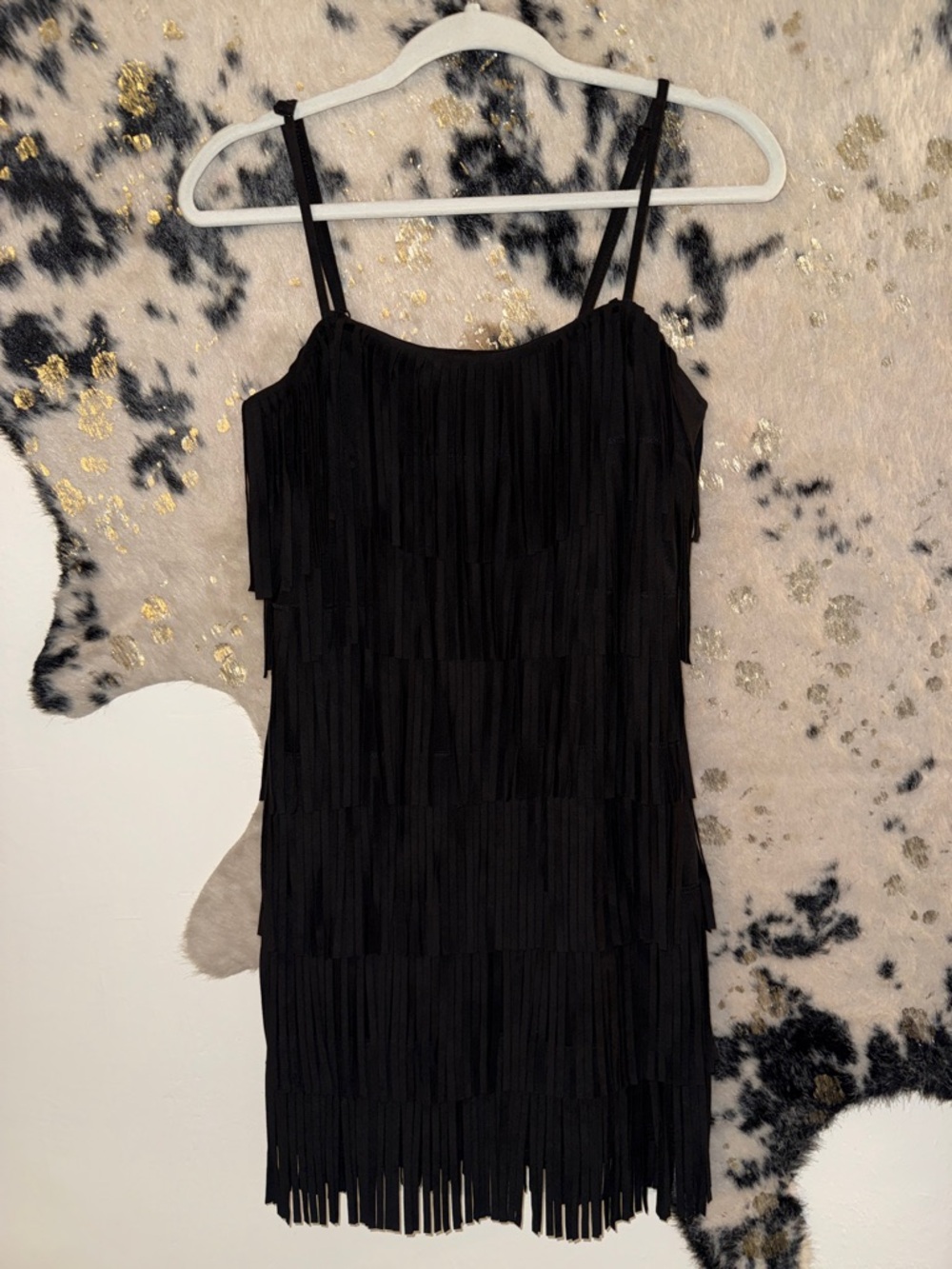 Trixxi Black Fringe Mini Dress